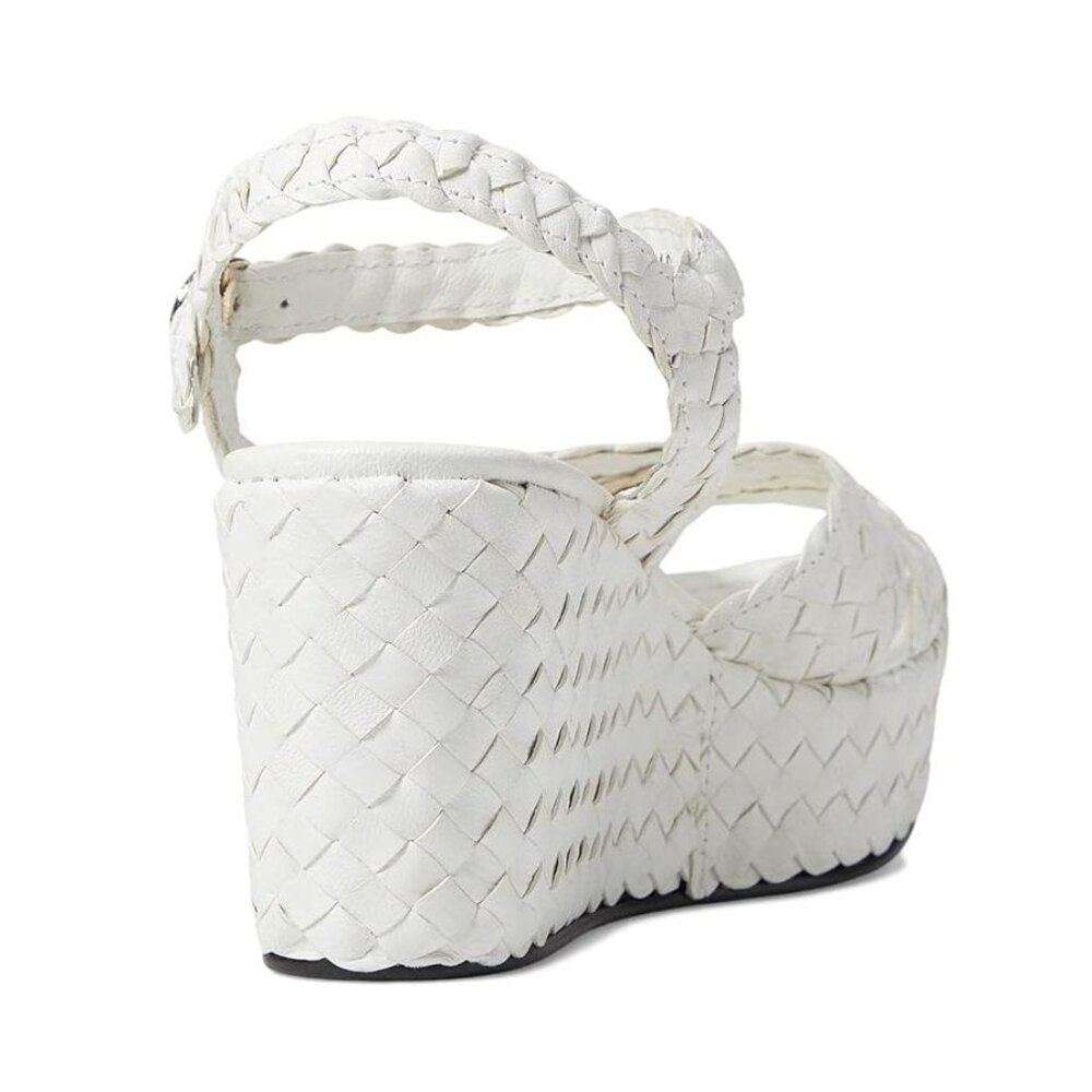 La Canadienne Prevost Platform SANDALS Size EU 40 9.5 Woven White Leather NEW - Picture 4 of 16